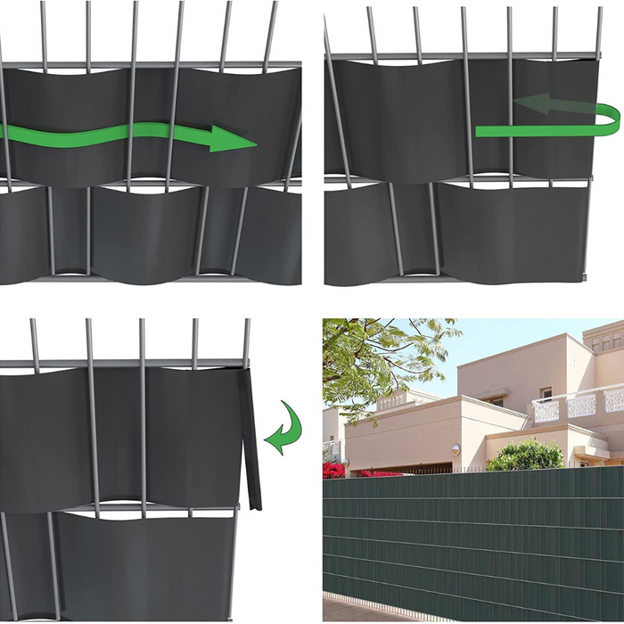 Bauswern ECO Sichtschutzstreifen 35 x 0,19 m (450 g/m²) + 28 clips, Bimsstein