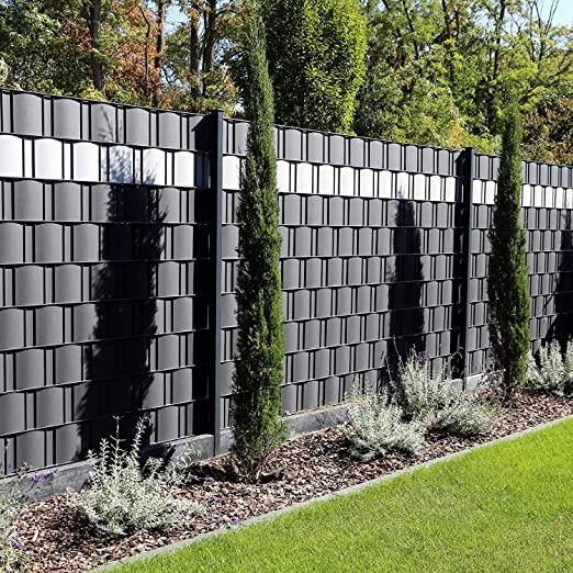 Bauswern ECO Privacy Screen Strips 35 x 0,19 m (450 g/m²) + 28 clips, RAL7040 (Light grey)